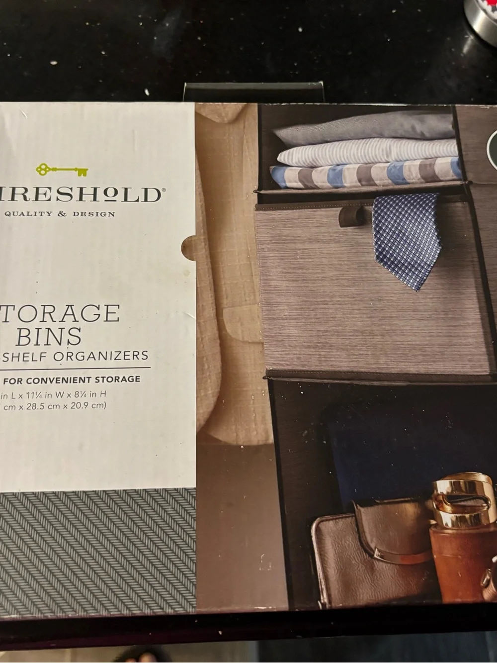 Threshold Brown Fabric Shelf Storage Bin - Neutral Brown Organizer
